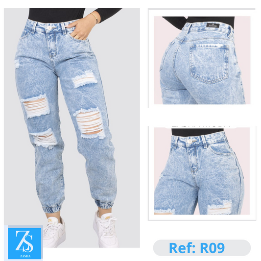 JEANS MOM FIT CAUCHO REF R09